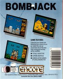 Box back cover for Bomb Jack on the Commodore 64.