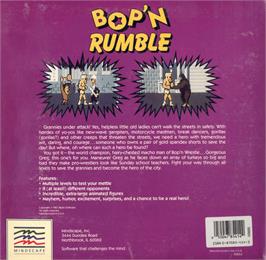 Box back cover for Bop'N Wrestle on the Commodore 64.
