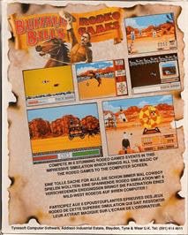 Box back cover for Buffalo Bill's Wild West Show on the Commodore 64.