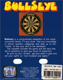 Box back cover for Bullseye on the Commodore 64.