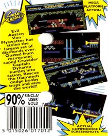 Box back cover for Captain Dynamo on the Commodore 64.