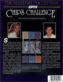 Box back cover for Chip's Challenge on the Commodore 64.