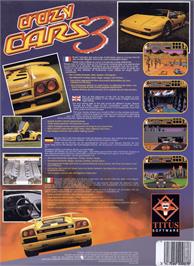Box back cover for Crazy Cars III on the Commodore 64.