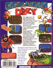 Box back cover for Crystal Kingdom Dizzy on the Commodore 64.