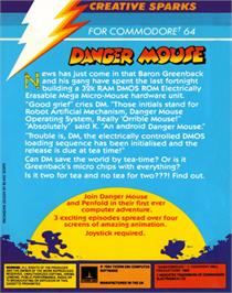 Box back cover for Danger Mouse in Double Trouble on the Commodore 64.