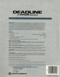 Box back cover for Deadline on the Commodore 64.