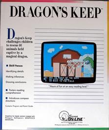 Box back cover for Dragon's Keep on the Commodore 64.