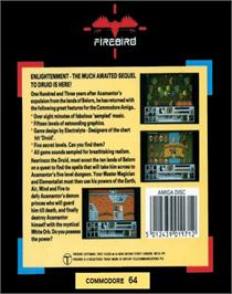 Box back cover for Druid II: Enlightenment on the Commodore 64.
