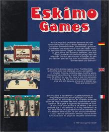 Box back cover for Eskimo Games on the Commodore 64.