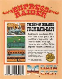 Box back cover for Express Raider on the Commodore 64.