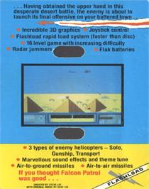 Box back cover for Falcon Patrol II on the Commodore 64.