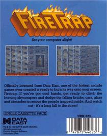 Box back cover for FireTrap on the Commodore 64.