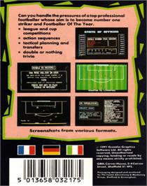 Box back cover for Footballer of the Year 2 on the Commodore 64.