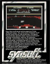 Box back cover for Fort Apocalypse on the Commodore 64.