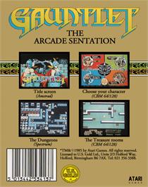 Box back cover for Gauntlet: The Deeper Dungeons on the Commodore 64.