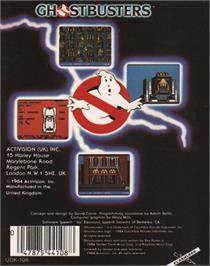 Box back cover for Ghostbusters on the Commodore 64.