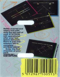 Box back cover for Hyperforce on the Commodore 64.