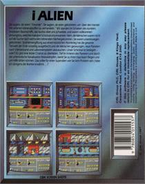 Box back cover for I-Alien on the Commodore 64.