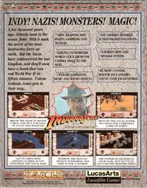 Box back cover for Indiana Jones and The Fate of Atlantis: The Action Game on the Commodore 64.