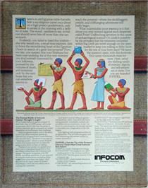 Box back cover for Infidel on the Commodore 64.