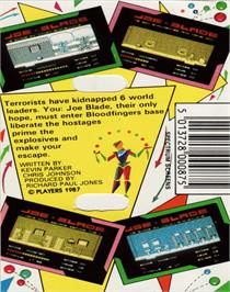 Box back cover for Joe Blade on the Commodore 64.