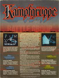 Box back cover for Kampfgruppe on the Commodore 64.