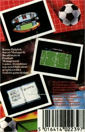 Box back cover for Kenny Dalglish Soccer Manager on the Commodore 64.