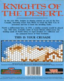 Box back cover for Knights of the Desert: The North African Campaign of 1941-1943 on the Commodore 64.