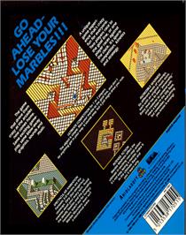 Box back cover for Marble Madness on the Commodore 64.