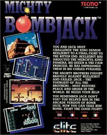 Box back cover for Mighty Bombjack on the Commodore 64.