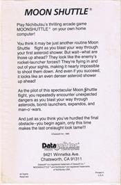 Box back cover for Moon Shuttle on the Commodore 64.