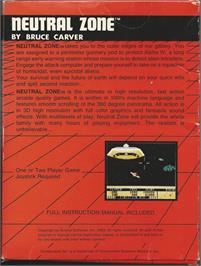 Box back cover for Neutral Zone on the Commodore 64.