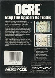 Box back cover for Ogre on the Commodore 64.