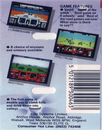 Box back cover for Overlander on the Commodore 64.