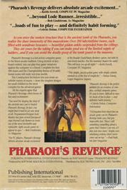Box back cover for Pharaoh's Revenge on the Commodore 64.