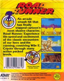 Box back cover for Road Runner on the Commodore 64.
