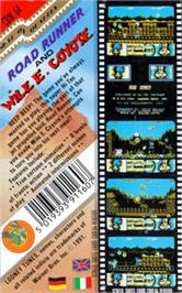 Box back cover for Road Runner and Wile E. Coyote on the Commodore 64.