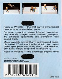 Box back cover for Rock'n Wrestle on the Commodore 64.