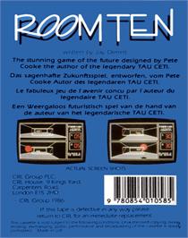Box back cover for Room Ten on the Commodore 64.