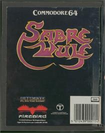 Box back cover for Sabre Wulf on the Commodore 64.