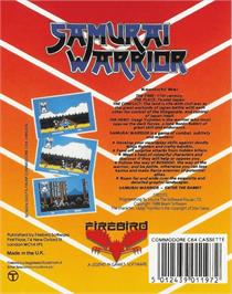 Box back cover for Samurai Warrior: The Battles of Usagi Yojimbo on the Commodore 64.