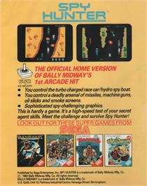 Box back cover for Spy Hunter on the Commodore 64.