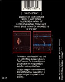 Box back cover for Star Raiders II on the Commodore 64.