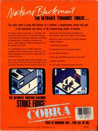 Box back cover for Strike Force Cobra on the Commodore 64.