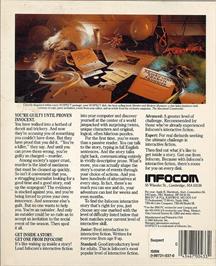 Box back cover for Suspect on the Commodore 64.
