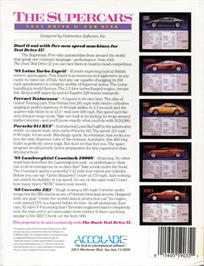 Box back cover for Test Drive II Car Disk: The Supercars on the Commodore 64.