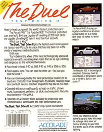 Box back cover for Test Drive II Scenery Disk: California Challenge on the Commodore 64.