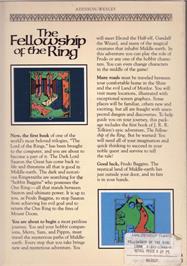 Box back cover for The Fellowship of the Ring on the Commodore 64.