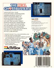 Box back cover for The Real Ghostbusters on the Commodore 64.