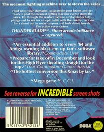 Box back cover for ThunderBlade on the Commodore 64.